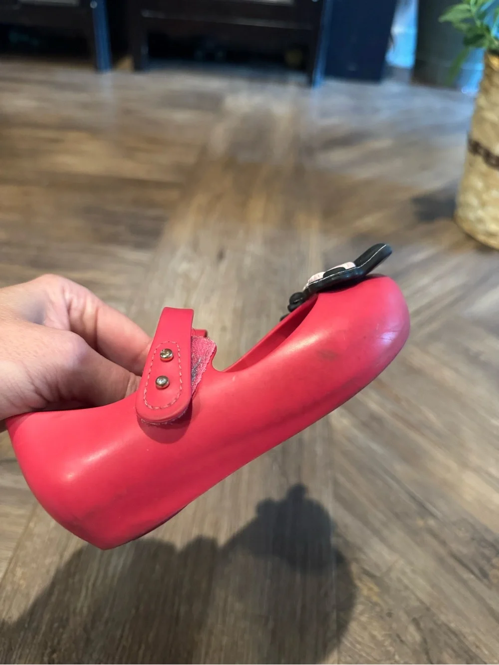 Mini Melissa Kissing Minnie & Mickey Red Pink Mary Shoes Flats Size 9